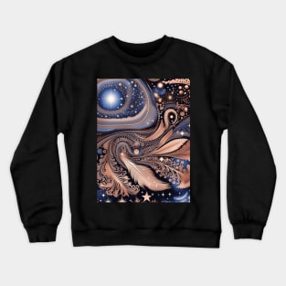 Other Worldly Designs- nebulas, stars, galaxies, planets with feathers Crewneck Sweatshirt